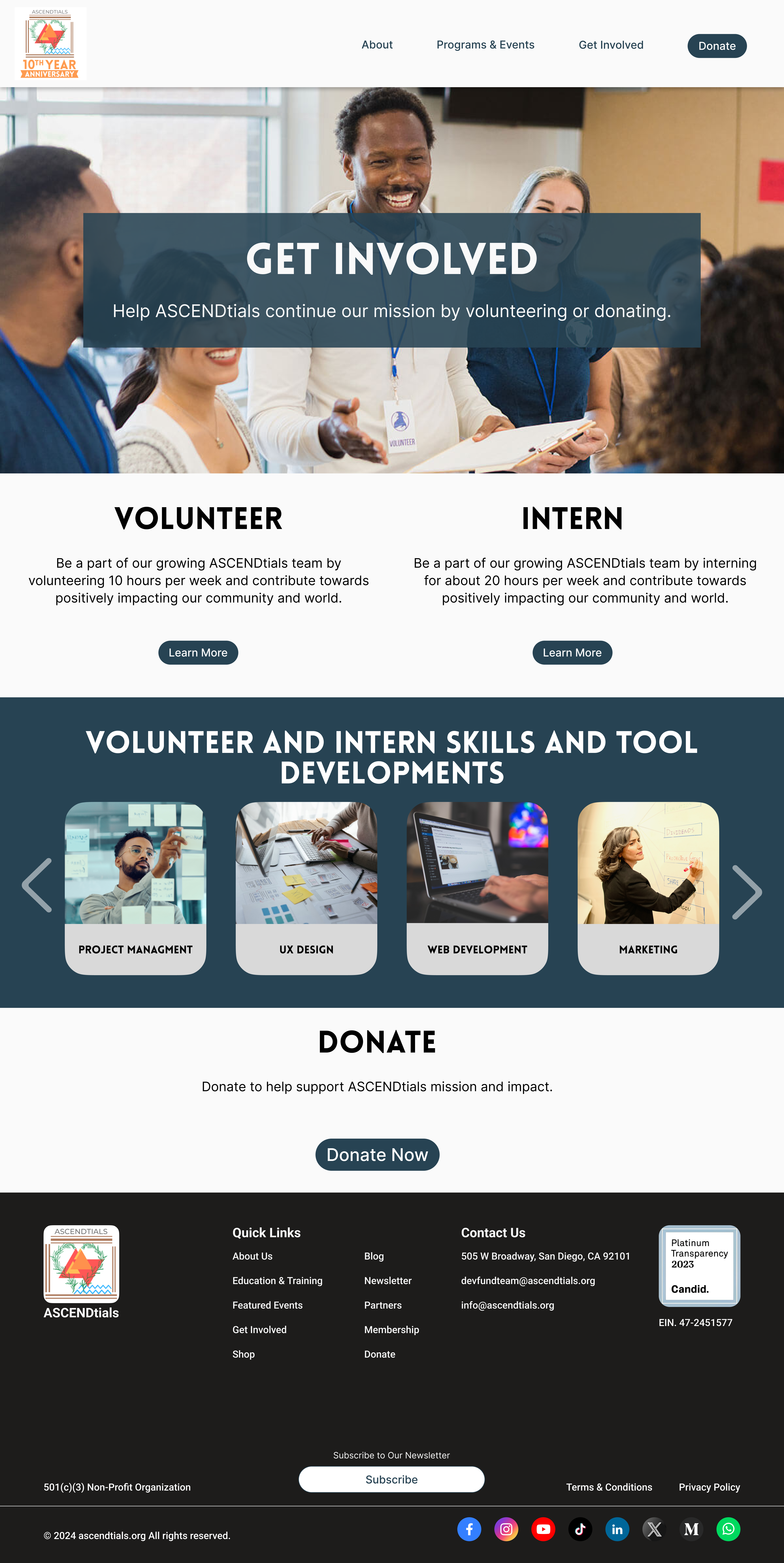 Get Involved page — original design
